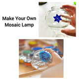 KRAFTSTORIES Turkish Mosaic Lamp Kit DIY Glass Decorative Table Bedside Night Light Tabletop for Living Room Bedroom | Make Your Own Lamp | Antique Bronze Base (Blue) KRAFTSTORIES