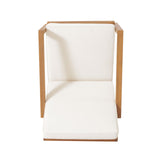 3 Piece Patio Set, Outdoor Acacia Wood Balcony Furniture, Porch Furniture Chat Set with Water Resistant Cushions, Outdoor Chairs Set of 2 for Balcony, Deck, Backyard(Not Include Throw Pillows)Teak KUTOLAKI