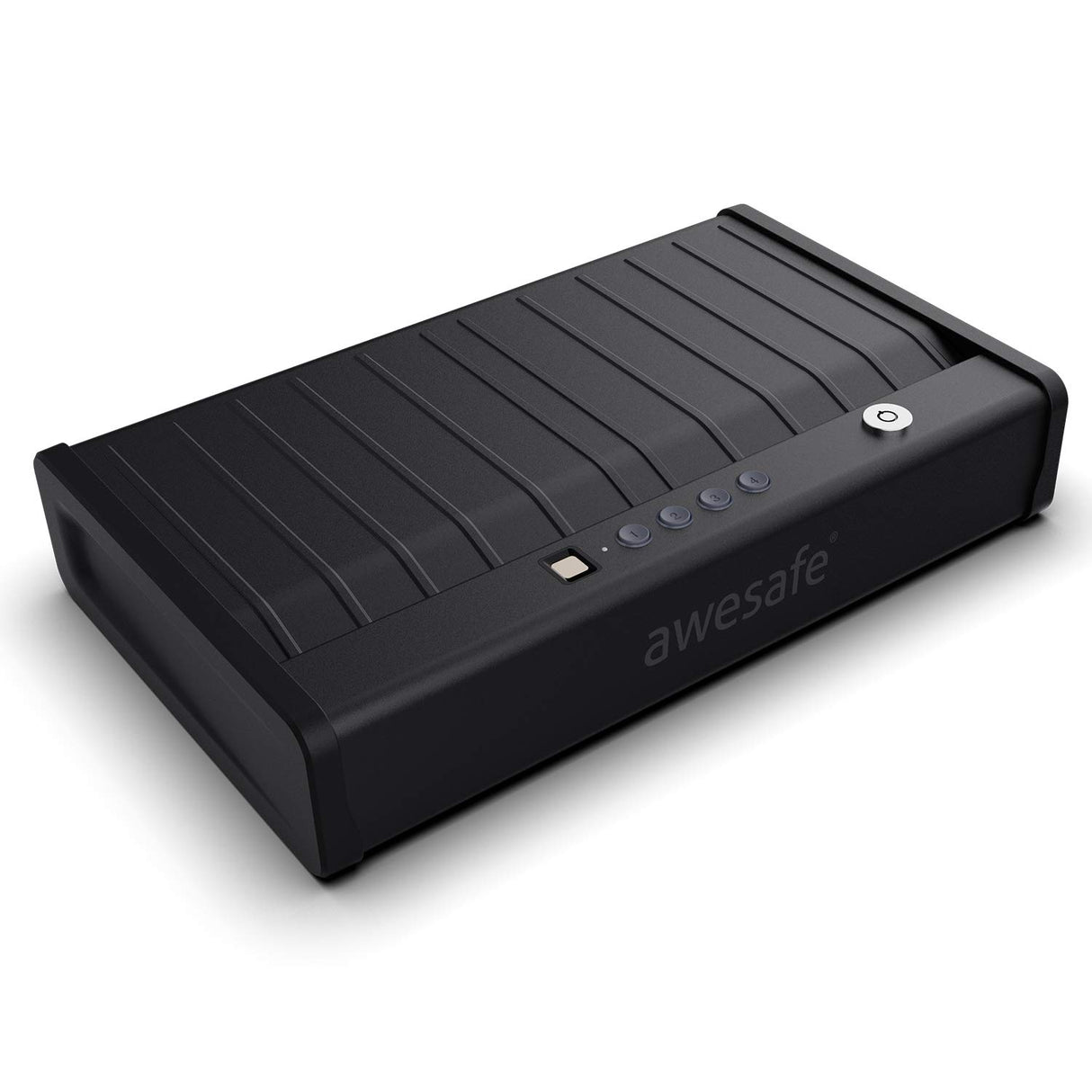 awesafe Upgraded Size Gun Safe with Fingerprint Biometric, Keypad Password and Key Lock for Two Handgun Capacity awesafe