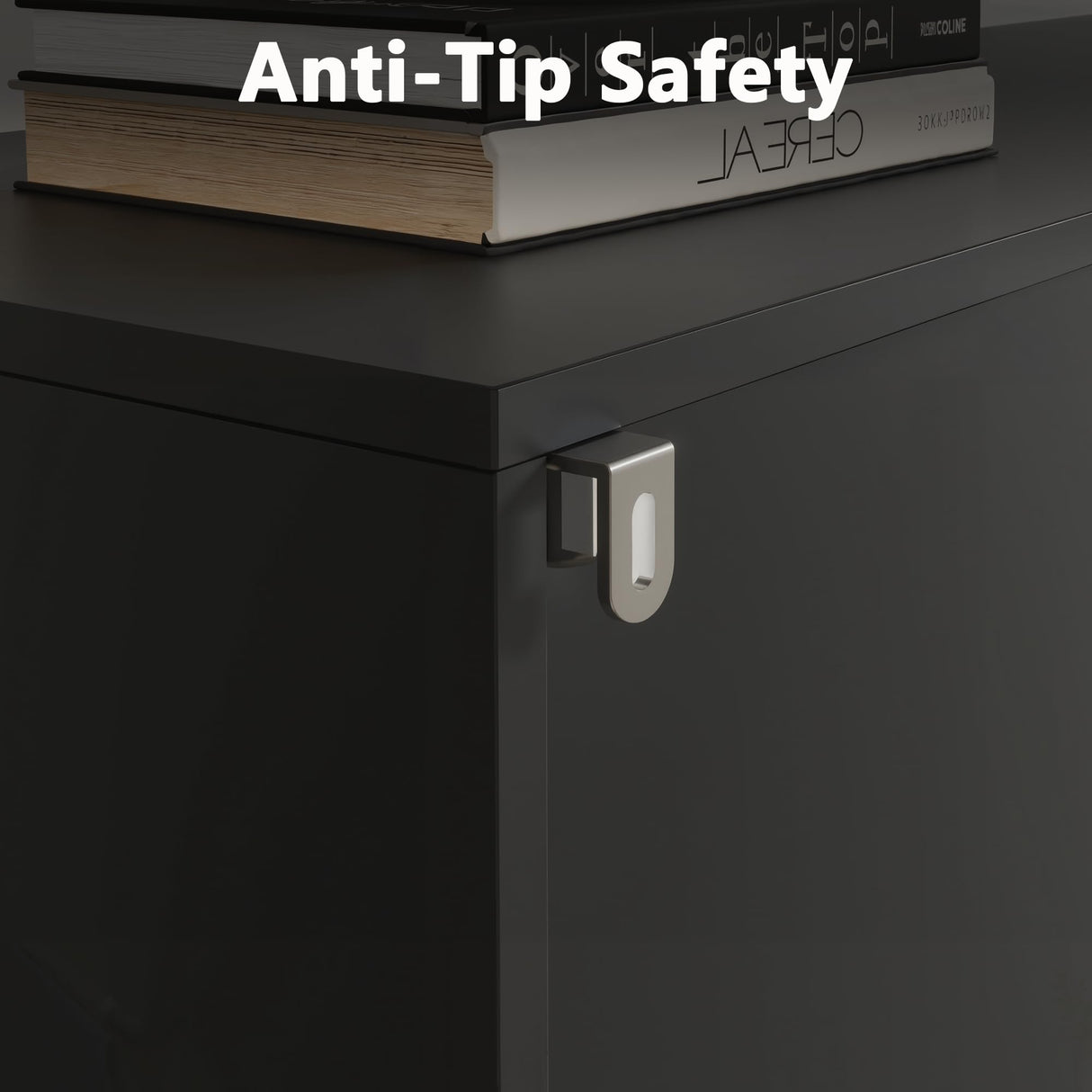 GarveeHome71 inch Tall Narrow Bookcase with Drawer & Door, 3-Tier Bookshelf with Adjustable Shelves, Storage Cabinet for Living Room, Office -Black GarveeHome