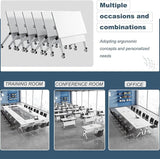 JNMDLAKO 2.5 FT Conference Room Table 6 Pack Folding Conference Table Conference Room Foldable Flip Top Table Training Tables with Wheels for Office Meeting Room Classroom JNMDLAKO