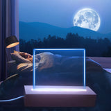 EATAKWARD 4 Pcs 5.9" Wood Rectangle Light Display Pedestal, Wooden LED Display Base Dimmable Colorful Lights Lamp Stand with USB Cable for Acrylic, Crystal, Night Light (Inner Slot, Square Base) EATAKWARD