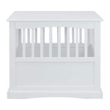 Casual Home Wooden Decorative Indoor Kennel Dog Crate End Table Night Stand Furniture with Lockable Gate for Medium Pets Up to 25 Pounds, White Casual Home