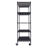 60" x 24" x 72" Black 5-Tier Wire Shelving NSF 3000 LBS Max Capacity Heavy Duty Steel Storage Rack for Restaurant, Warehouse, Commercial, Industrial, Stimulate Living