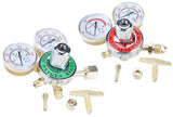Baotkere 2pcs Dual Welding Gas Regulators, Oxygen (CGA-540) and Acetylene (CGA-510) Combo Brass Gauges Two-piece Suit Compatible with Victor Harris Torch Cutting kits Baotkere