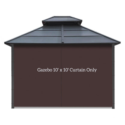 AONEAR Gazebo Privacy Curtain with Zipper Side Wall Universal Replacement for 10' x 10' Gazebo, Patio, Outdoor Canopy, Garden and Backyard,Coffee Brown (1-Panel Curtain Only) - WoodArtSupply