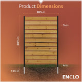 5ft H x 3.2ft W (1 Panel) No Dig Enclo Concord Cedar Wood Privacy Screen, Great to Hide Trash Cans, Decorative Patio Privacy Screen, Outdoor Privacy Fence Panel, Air Conditioner Fence, EC18022 Enclo Privacy Screens