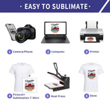 METFUIN 4 Pack Sublimation Shirts White Polyester Tshirts for Sublimation Heat Press Unisex Sublimation Shirt Bulk Gift DIY (Medium, White) METFUIN