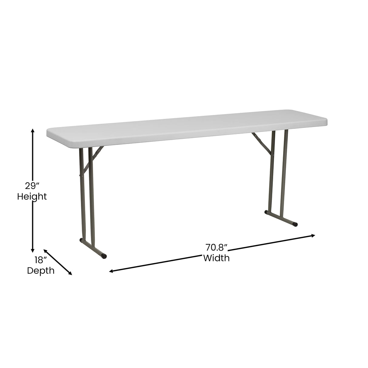 Flash Furniture Kathryn 6' Plastic Folding Training and Event Table, Rectangular Folding Training Table with 220-lb. Static Weight Capacity, White Flash Furniture