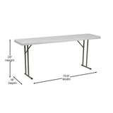 Flash Furniture Kathryn 6' Plastic Folding Training and Event Table, Rectangular Folding Training Table with 220-lb. Static Weight Capacity, White Flash Furniture