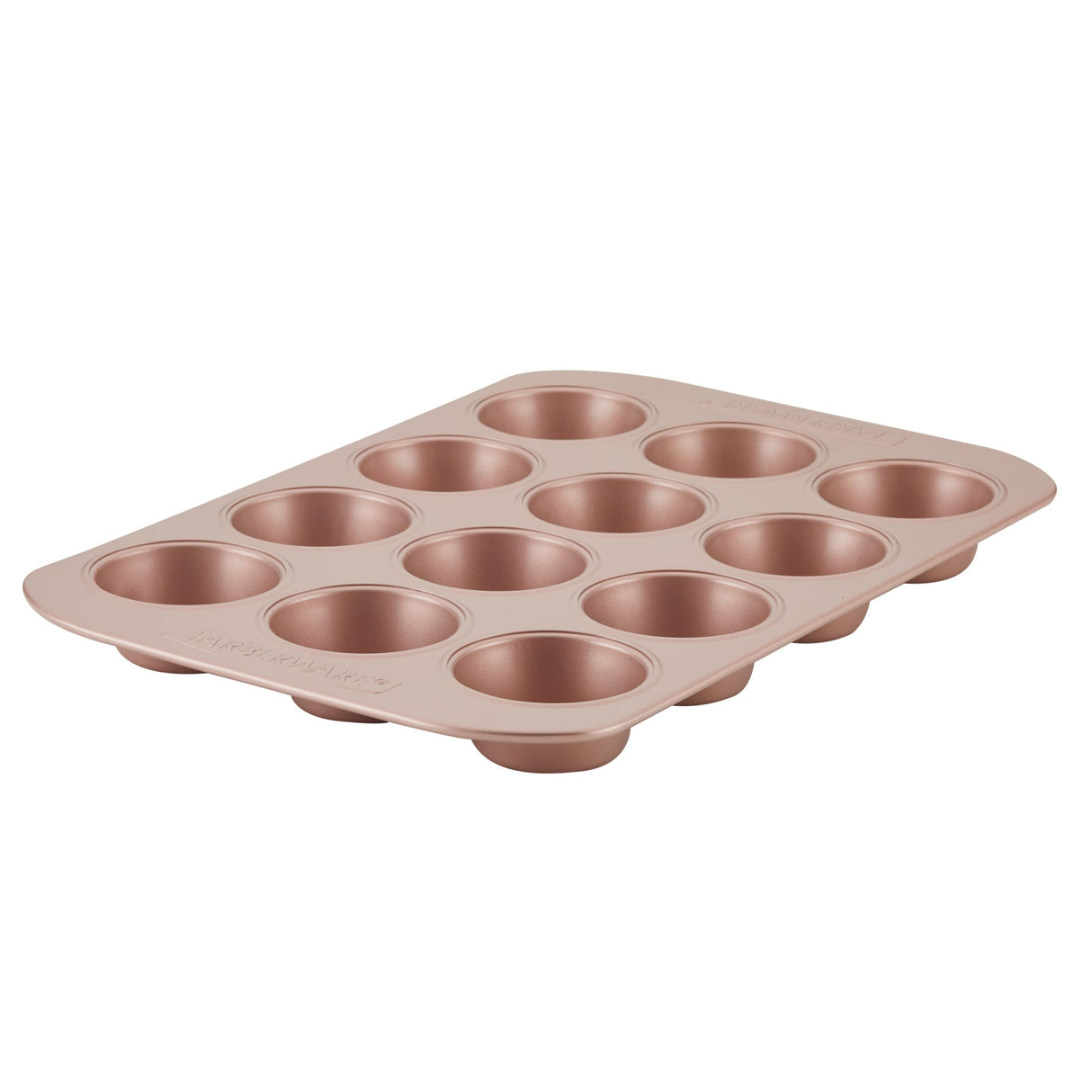 Farberware 47776 Nonstick Bakeware, Nonstick Muffin Pan / Cupcake Pan - 12 Cup, Rose Gold Red Farberware