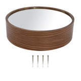 YUMIONB Bathroom Medicine Cabinet with Mirror, 19.68''D x 5.4''H Wall Mounted Round Mirror Medicine Cabinet Modern Vanity Mirror with Storage for Bathrooms, Balconies, Commerical(Walnut) YUMIONB