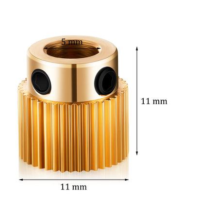 (40 Teeth,10 Pcs) Extruder Wheel 3D Printer Parts Drive Gear Brass Extruder Wheel Gear Compatible with CR-10, CR-10S, S4, S5, Ender 3, Ender 3 Pro - WoodArtSupply