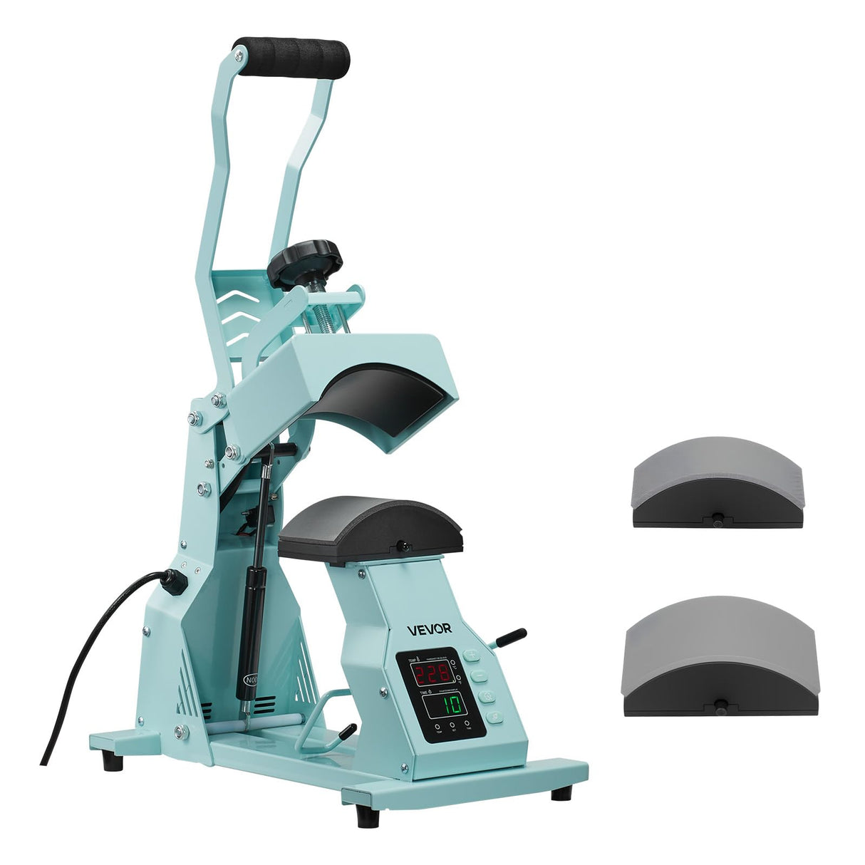 VEVOR Hat Heat Press Machine, with 2pcs Interchangeable Platens, Precise Temperature and Time Control, Hat Press for HTV Iron On and Sublimation Projects, for Caps, Headbands, Cuffs, Face Masks, Green VEVOR