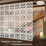 PKEPJ Hanging Room Divider Panels,10 Pieces Wood-Plastic Screen Panels Wall Divider Partition Home Office Decoration (White02) PKEPJ