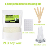 DINGPAI Natural Soy Wax for Candle Making, 2lb Organic Soy Wax Flakes, Premium Soy Candle Wax for Candle Making Supplies, Pure Candle Wax from Farm, No Harmless, Additives DINGPAI