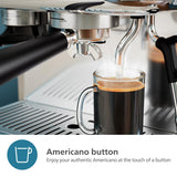 PHILIPS Barista Brew Semi Automatic Espresso Machine - Single & Double Espresso + Americano Button, 250g Bean Container + Grinder, Intuitive Guidance, Calibrated Tamping, Metal Silver (PSA3218/01) Philips Kitchen Appliances