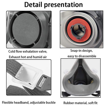 Reusable Half Face Gas Mask with Safety Glasses, Filters - For Painting, Welding, Woodworking - WoodArtSupply