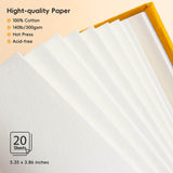 Arrtx Watercolor Sketchbook,100% Cotton Acid-Free 140lb/300gsm Hot Press Hardcover Watercolor Journal Notebook 2 Pack,40 Sheets 5.35 x 3.86 inches Arrtx