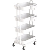 Simple Houseware Heavy Duty 4-Tier Utility Rolling Cart, White Simple Houseware