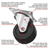 FactorDuty 8 Pack 2" Swivel Caster with Brake Wheels Hard Rubber Base w/Top Plate & Bearing (2" Combo-8 pcs) FactorDuty