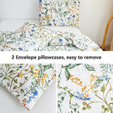 Jarson Floral Quilt Set King Size,3-Piece Lightweight Spring Summer Country Bedspread,Reverisible Patchwork Botanical Flowers Bedding Set(1 Coverlet & 2 Pillow Shams) Jarson