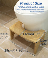 Bamboo Toilet Stool for Adults, 6.5" Poop Stool, Bathroom Toilet Potty Stool with Non-Slip Mat for Adults Children, Original Simple Design Healthy Portable Adult Toilet Poop Stool.(Wood) Healthy Gifts JACNITAD