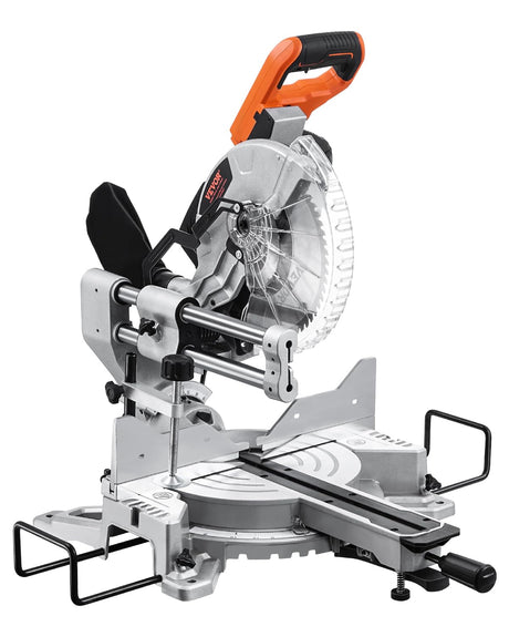 VEVOR Sliding Compound Miter Saw, 10-Inch Blade, 15 Amp Motor, 60-Tooth, Corded Double Bevel Sliding Miter Saw, LED Precision Alignment, Angle Adjustable, for Wood, Composite Decking, Laminates VEVOR