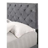 Glory Furniture Suffolk Velvet Upholstered Twin Bed in Gray Glory Furniture