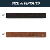 CuisinSmart 60 inches Wood Fireplace Mantel for Farmhouse,Floating Shelves for Place Art Photo,Rustic Natural Wood Mantle for Over Fireplace 60 x 9 x 6 inches Dark Woodgrain CuisinSmart
