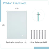 10 PCS Sublimation Glass Photo Frames Bulk, Blank Tempered Glass Frames, Glass Picture Frames 4.3 x 6.3 Inches Heat Transfer Frames with Display Stands for DIY Personalized Gift Tideme
