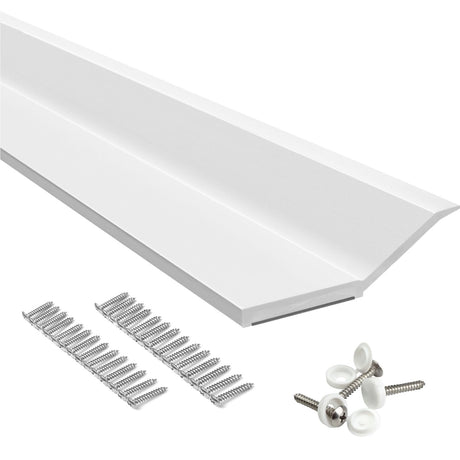 FOSLUOC Garage Door Seal Top and Sides Seal Strip White 34.4FT Rubber Weather Stripping Replacement Soft and Hard Composite, Weatherproofing Universal Sealing FOSLUOC