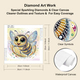 hill froeistung Special Shape Cartoon Bee Diamond Art Painting Kits for Adults,Crystal Rhinestones Diamond Art Kits for Beginners,Diamond Art Kits for Home Decor12×12inch hill froeistung