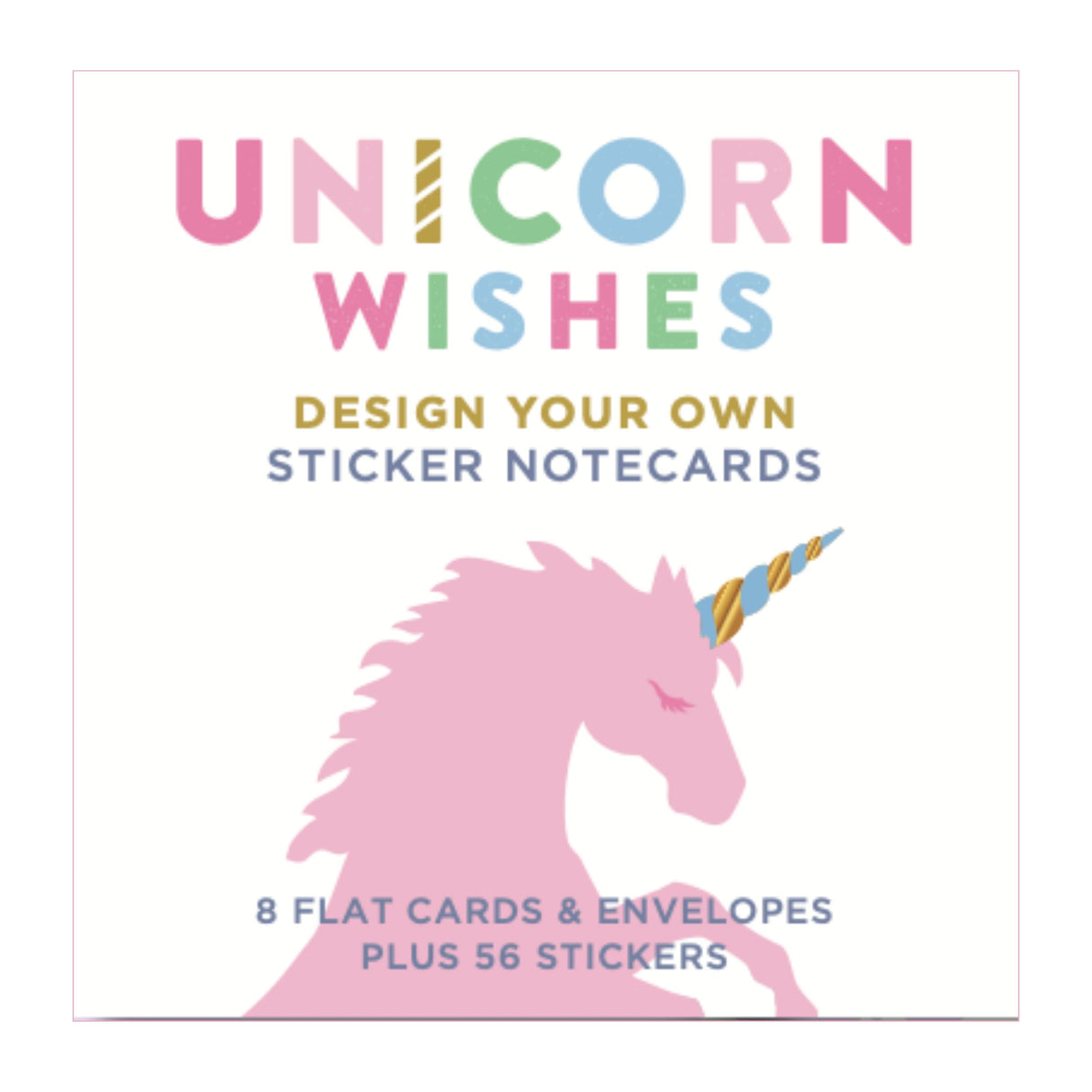 Mrs. Grossman's Design Your Own Sticker Notecards Card Making Kit - includes 8 Cards, Envelopes, and Classic Stickers - Create DIY Thank You, Birthday, Greeting Cards (Unicorn Wishes) Mrs.Grossmans