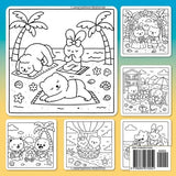 Beach Pals: Summer Coloring Book for Adults and Kids, Bold and Easy for Relaxation and Stress Relief WoodArtSupply