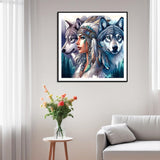 AMORARS 5D Diamond Painting Kit for Adults, Wolf Diamond Art Beginners - DIY Full Diamond Dot Gem Art Paintings, Suitable Gifts, and Home Decoration Crafts, 12x12Inch AMORARS