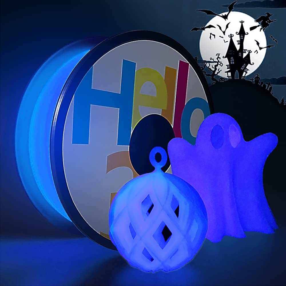 HELLO3D Glow in The Dark PLA Filament, Blue Purple Luminous Filament 1.75mm Strong Glow Effect 3D Printer Filament, 1kg Spool (2.2lbs), Dimensional Accuracy +/- 0.05 mm,Glow Blue Purple - WoodArtSupply