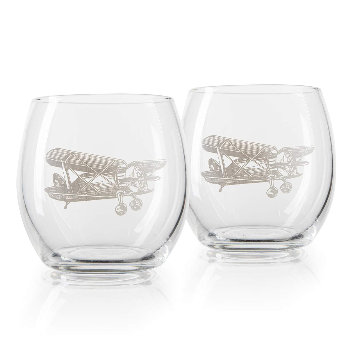 Whiskey & Wine Decanter Airplane Set and Glasses Antique Wood Airplane - The Wine Savant Whiskey Gift Set and 2 Airplane Glasses, Pilot Gift Moving Parts- Alcohol Related Gift, BAR DECOR Large 21" The Wine Savant