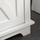 kleankin Farmhouse Under Sink Bathroom Cabinet, Pedestal Vanity Storage Cabinet with Double Doors and Storage Shelves, Bathroom Organizer, White kleankin