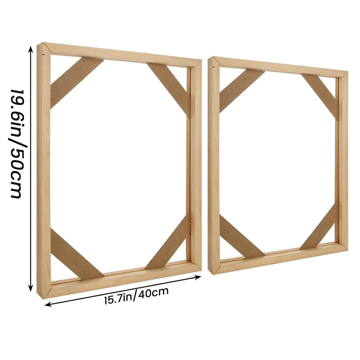 Kqcibz 2 Set DIY Solid Wood Canvas Frame Kit, 16X20 Inch Canvas Frame Stretcher Bars Wood for Oil Paintings, Prints and Posters Easy Install Kqcibz