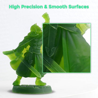 FLASHFORGE 3D Printer Resin, Fast Curing Standard 3D Resin High Precision & Excellent Fluidity with Low Odor, 405nm UV Curing 3D Printing Resin for LCD/DLP/SLA Resin 3D Printer (Green, 1KG)