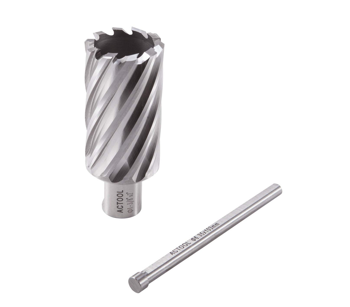 ACTOOL 1-3/8" Diameter × 2" Depth of Cut HSS ANNULAR Cutter with 3/4'' Weldon Shank ACTOOL