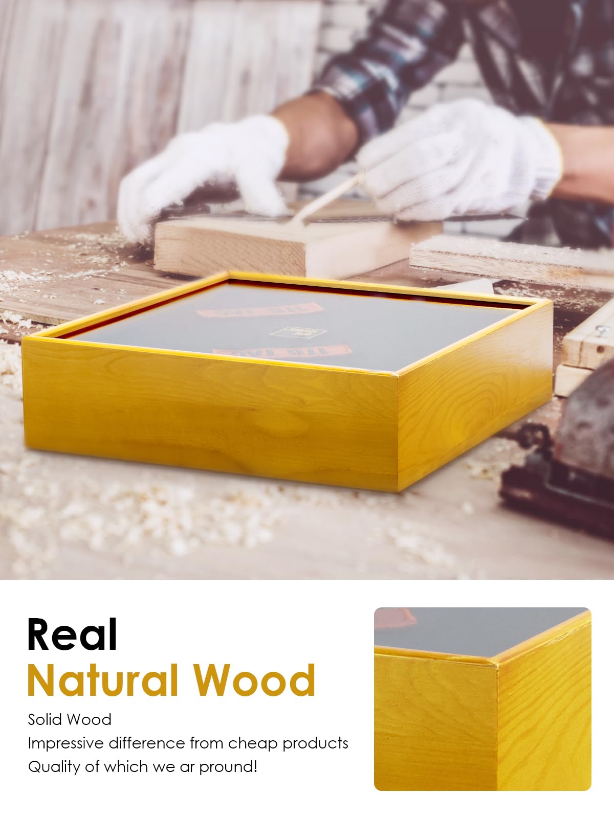 ONETIGRIS Hidden Gun Storage, Concealment Furniture Hidden Gun Safe Concealment Shelf Wall Safe Wooden Photo Frame, Wall Mounted Hidden Compartment Furniture with Patches Display Panel ONETIGRIS