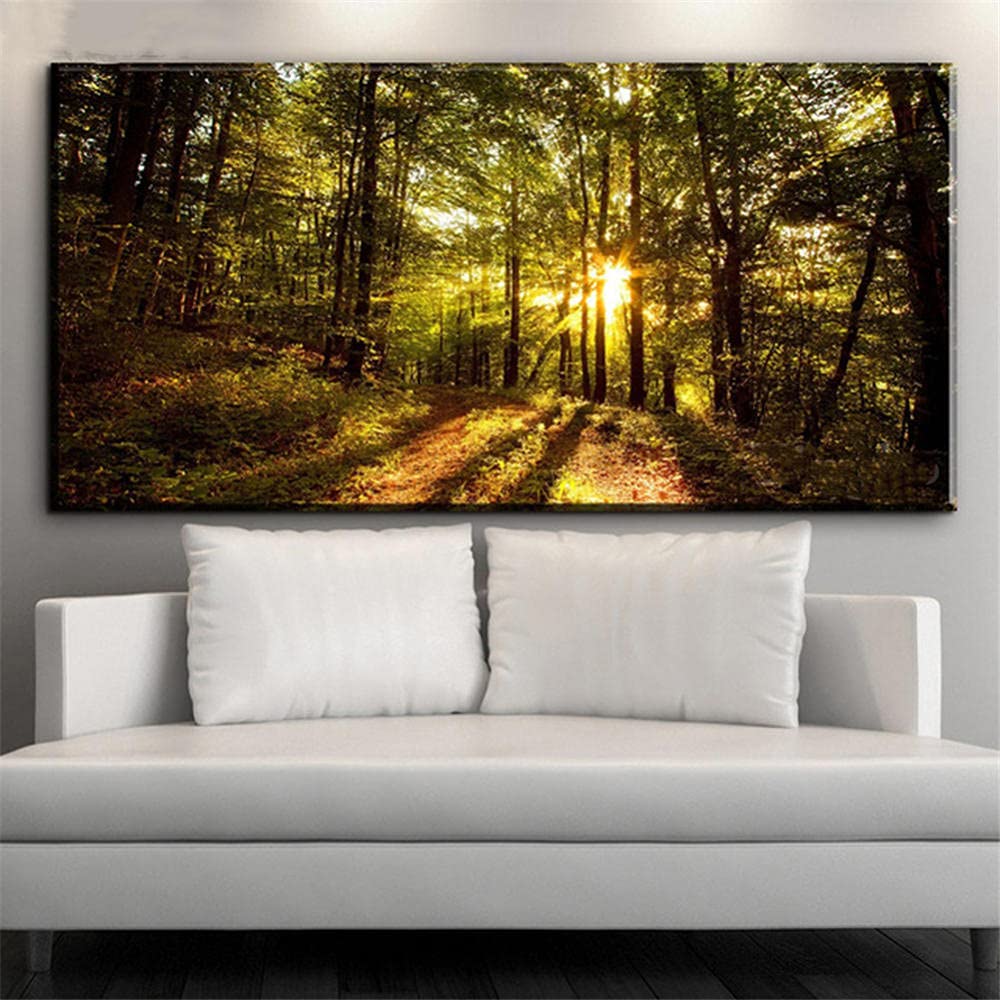 Diamond Art Kits,Diamond Painting Woods Sunshine,5d Diamond Painting Kits for Adults & Child,Cross Stitch Embroidery Diamond Art Kits,on Numbers Kit Full Diamond Painting-50x150cm/20x59inch プレステージ