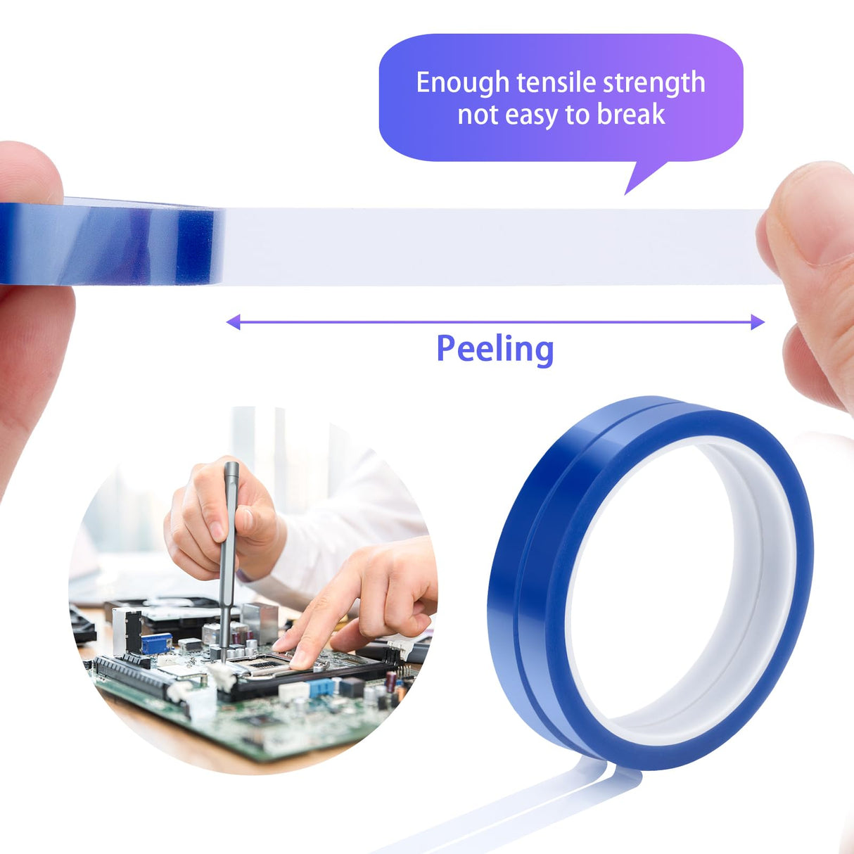 Heat Tape，8 Rolls Sublimation Tape Heat Transfer Tape, Adhesive Heat Resistant 10MM&20MM High Temp Tape 220 C(428 F) for for Sublimation Press Electronic Soldering Awpeye