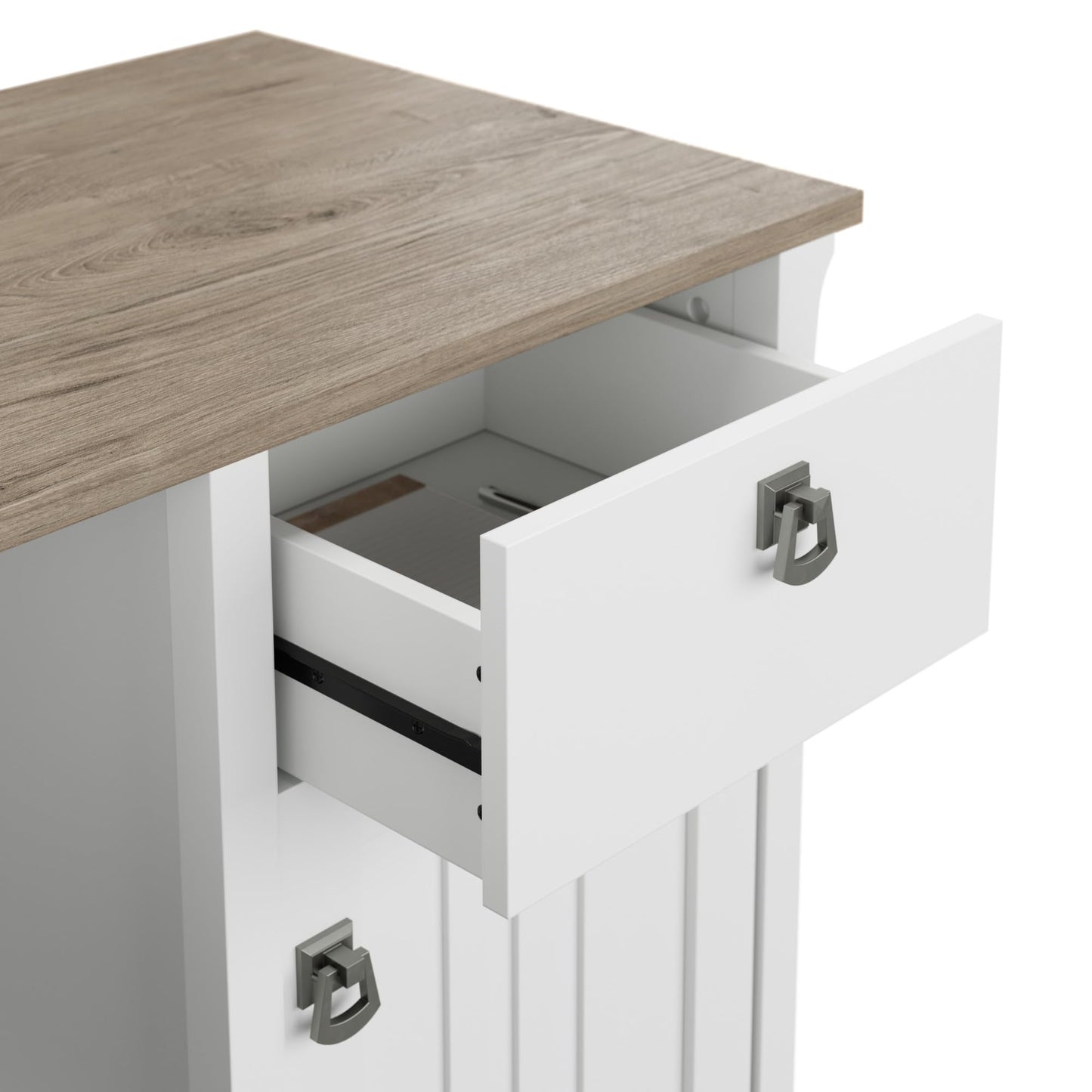 Bush Furniture Salinas Computer Desk with Hutch | Study Table with Drawers, Cabinets & Pullout Keyboard/Laptop Tray | Modern Home Office Desk in Pure White and Shiplap Gray | Work Desk with S - WoodArtSupply