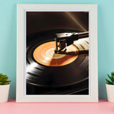 IPISSOI Music Diamond Art Kits Vinyl Records Diamond Art DIY Full Drill 5D Diamond Art Round Gemstone Crystal Diamond Art Kit for Home Wall Decor 12x16 Inch IPISSOI