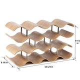 Lily's Home Countertop Wave Wine Rack, Wood, Elegant and Modern, Table Top Wine Storage (Oak, 14 Bottles) Lily's Home