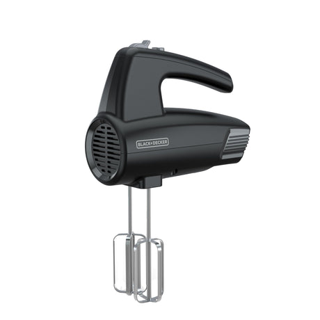 BLACK+DECKER 5-Speed Hand Mixer, 250-Watt for mixing batters, doughs, spreads & more, Turbo Boost & Prevent Splatter Function, Black BLACK+DECKER