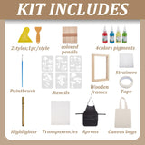 WEBEEDY DIY Screen Printing Kit Mushroom Theme Screenprinting Kit Includes Wood Silk Screen Printing Frame,Mushroom Stencils and Tools Screen Printing Starter Kit with Instruction for Adults,21 PCS WEBEEDY